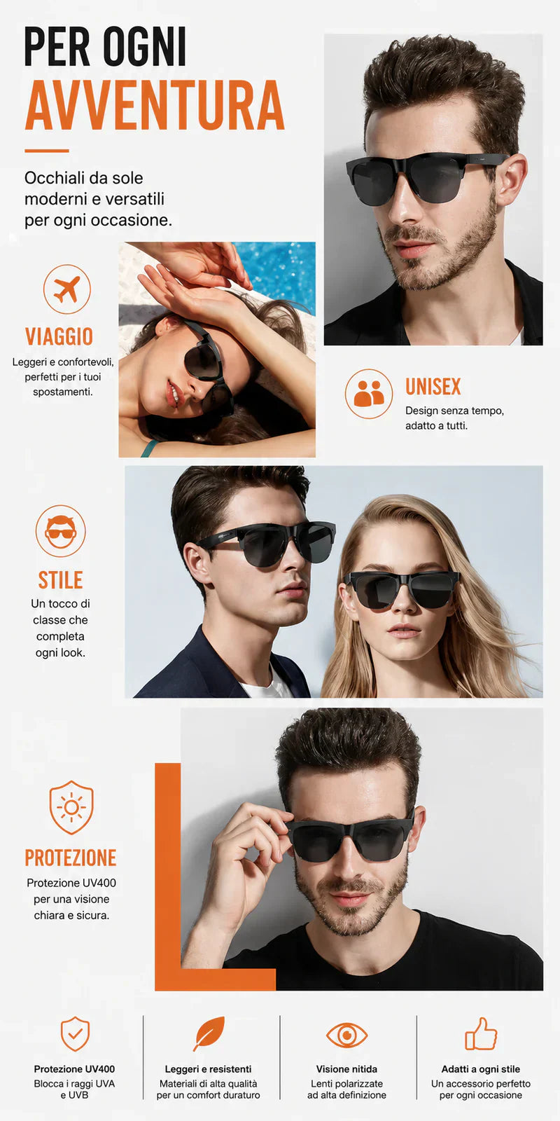 Occhiali Bluetooth Sport & Musica