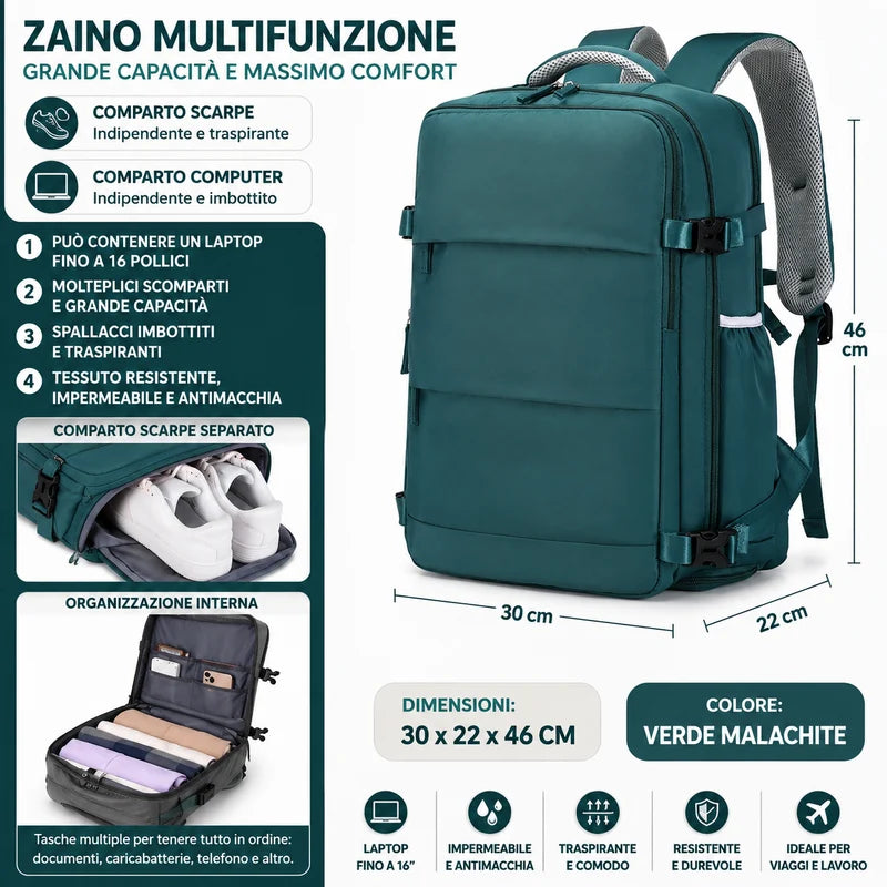 Zaino Cabina Ryanair 40x20x25 da Viaggio